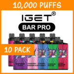 10 PACK – IGET BAR PRO – 10000 PUFFS