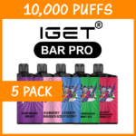 5 PACK – IGET BAR PRO – 10000 PUFFS
