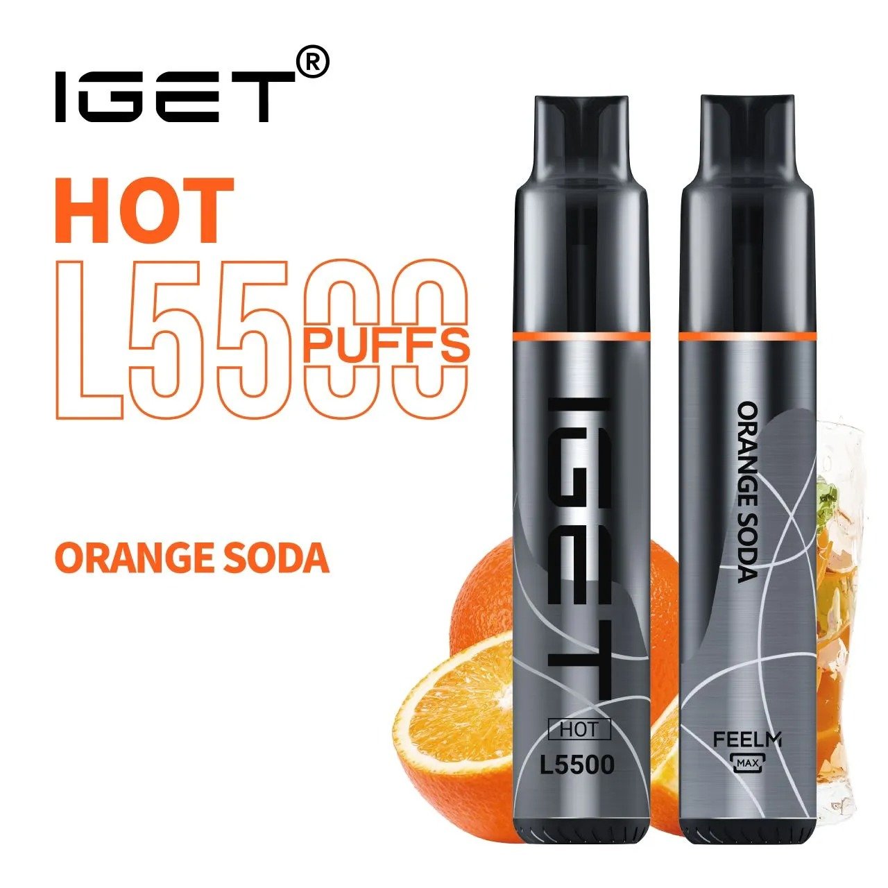 IGET-HOT-ORANGE-SODA.jpg ORANGE SODA – IGET HOT – 5500 PUFFS - Image 1