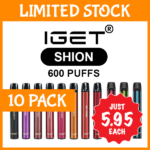 10 PACK – IGET SHION – 600 PUFFS