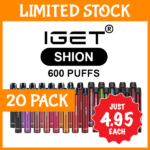 20 PACK – IGET SHION – 600 PUFFS