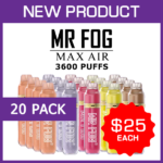 MR FOG MAX AIR – 3600 PUFFS – 20 PACK