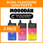 3 PACK – MOOODAN DUAL FLAVOUR – 7000 PUFFS