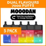 5 PACK – MOOODAN DUAL FLAVOUR – 7000 PUFFS