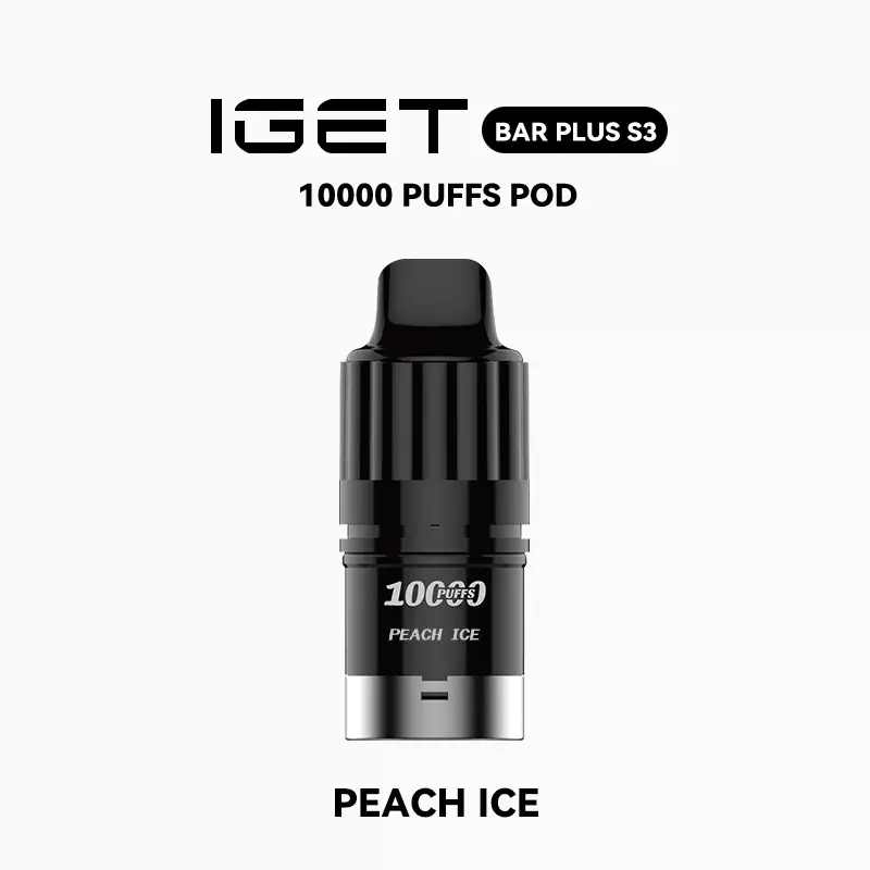 Peach-Ice.webp IGET BAR PLUS S3 POD – Peach Ice - Image 1