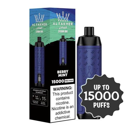 alfakher-berry-mint.jpg BERRY MINT – ALFAKHER CROWN BAR PRO – 15000 PUFFS - Image 1