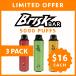 BRISK BAR – 5000 PUFFS – 3 PACK