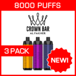 ALFAKHER CROWN BAR – 8000 PUFFS – 3 PACK
