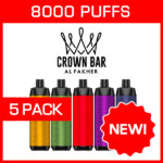 ALFAKHER CROWN BAR – 8000 PUFFS – 5 PACK