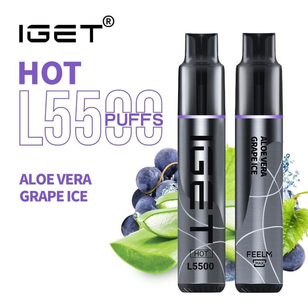 iGET-HOT-L5500-Aloe-Vera-Grape-Ice-5500-Puff-Disposable-Vape-Australia-The-Vape-Bar-buy-iget-vape-online.jpg ALOE VERA GRAPE ICE – IGET HOT – 5500 PUFFS - Image 1