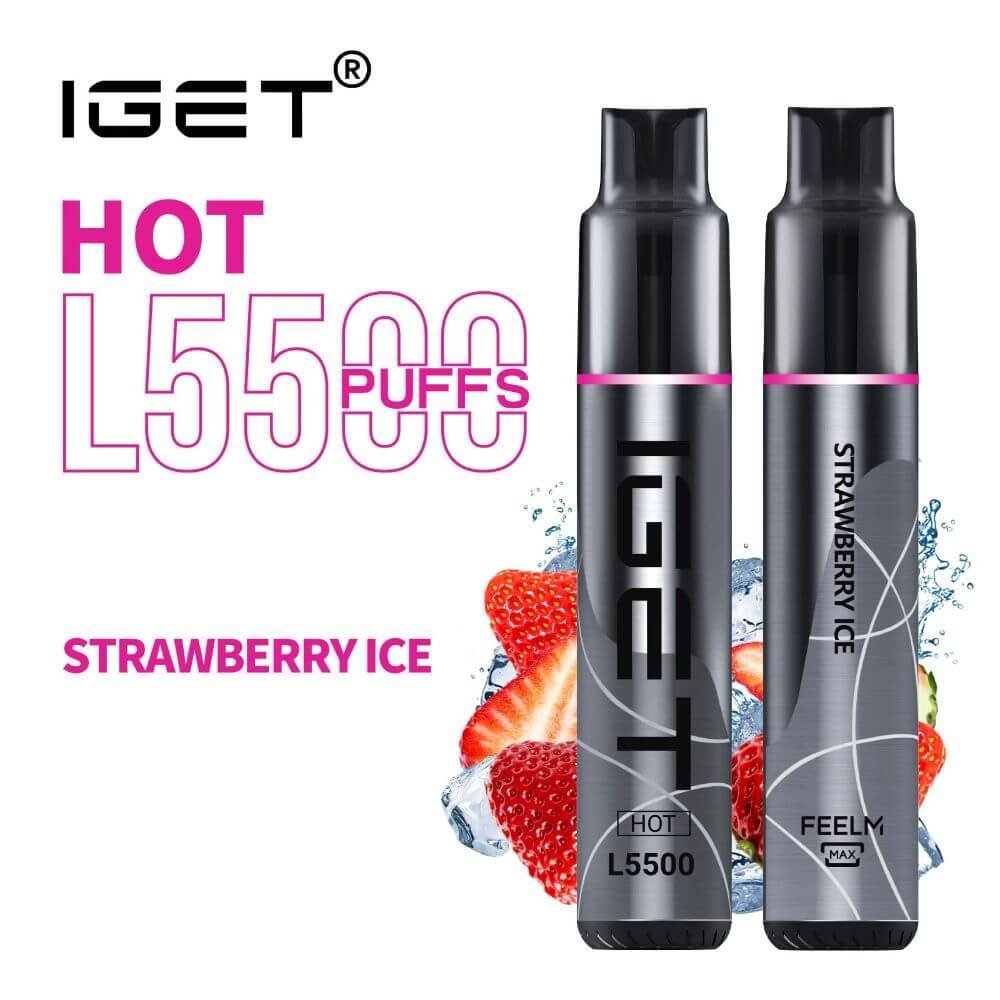 iGET-HOT-L5500-Strawberry-ice-5500-Puff-Disposable-Vape-Australia-The-Vape-Bar-buy-iget-vape-online.jpg STRAWBERRY ICE – IGET HOT – 5500 PUFFS - Image 1