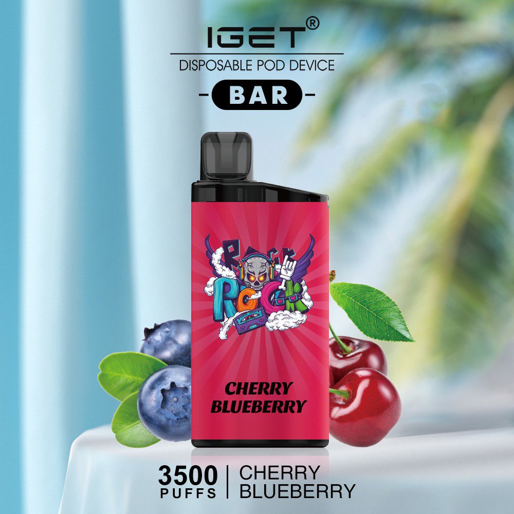 iget-bar-cherry-blueberry.jpeg CHERRY BLUEBERRY – IGET BAR – 3500 PUFFS - Image 1