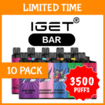 10 PACK – IGET BAR – 3500 PUFFS