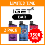 3 PACK – IGET BAR – 3500 PUFFS