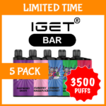 5 PACK – IGET BAR – 3500 PUFFS