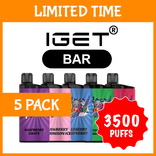iget-bar-pack5-1.png 5 PACK – IGET BAR – 3500 PUFFS - Image 1