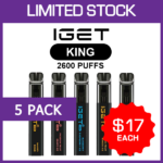 IGET KING – 2600 PUFFS – 5 PACK